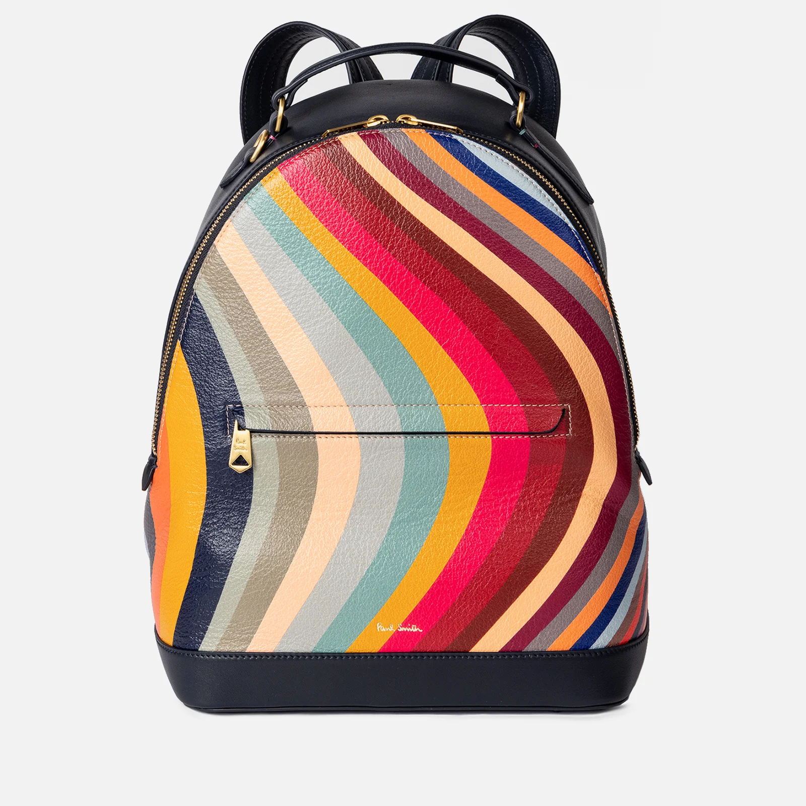 Paul Smith Swirl Striped Leather Backpack Image 1