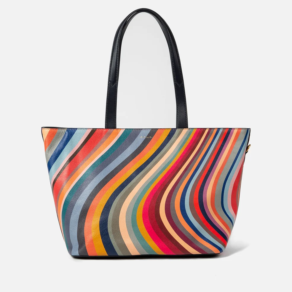 Paul Smith Swirl Striped Leather Tote Bag Image 1