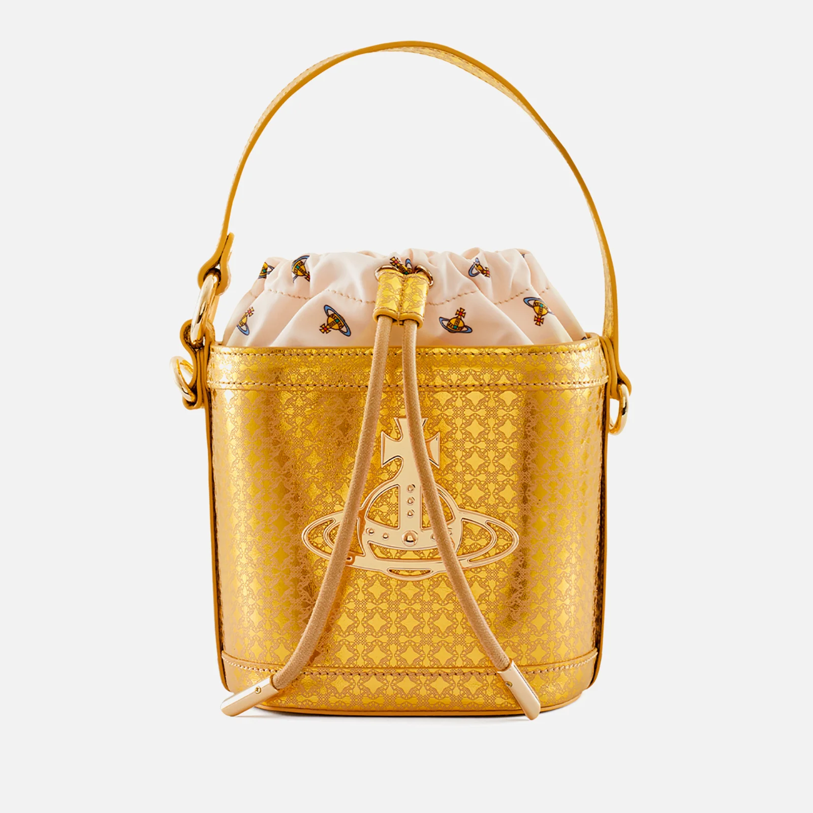 Vivienne Westwood Daisy Drawstring Logo-Jacquard Leather Bucket Bag Image 1