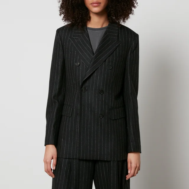 Golden Goose Journey W's Double-Breasted Pinstriped Wool-Blend Blazer