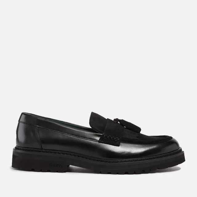 Vinny's Men's Richee Tassel Leather and Suede Loafers