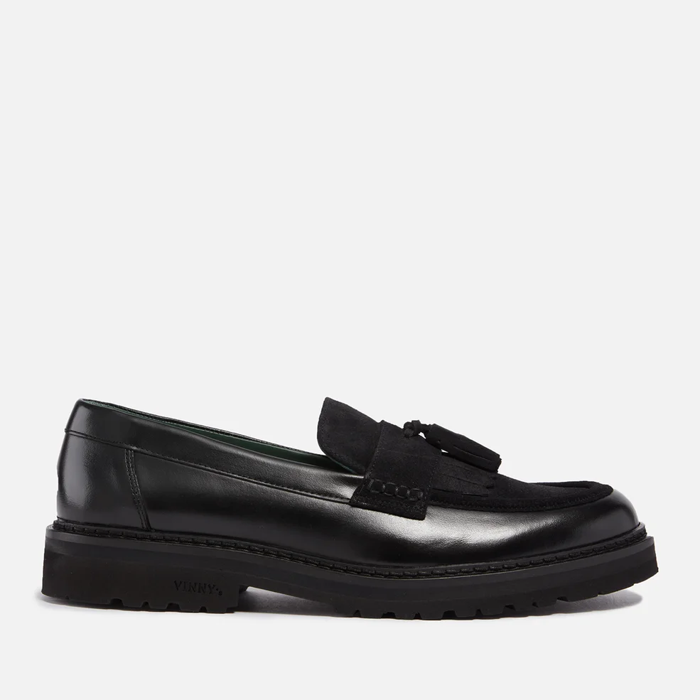 Vinny's Men's Richee Tassel Leather and Suede Loafers Image 1