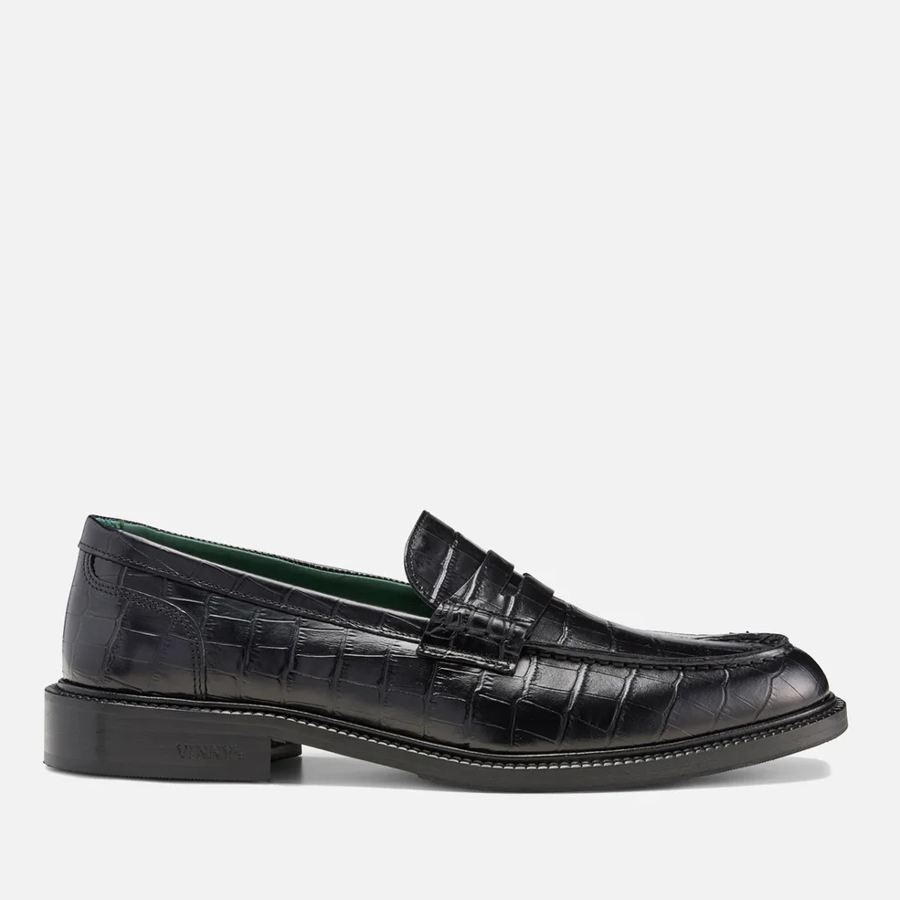 Vinny's Men's Townee Croc-Effect Leather Penny Loafer Image 1
