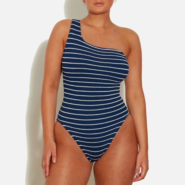 Hunza G Nancy Striped Seersucker Swimsuit