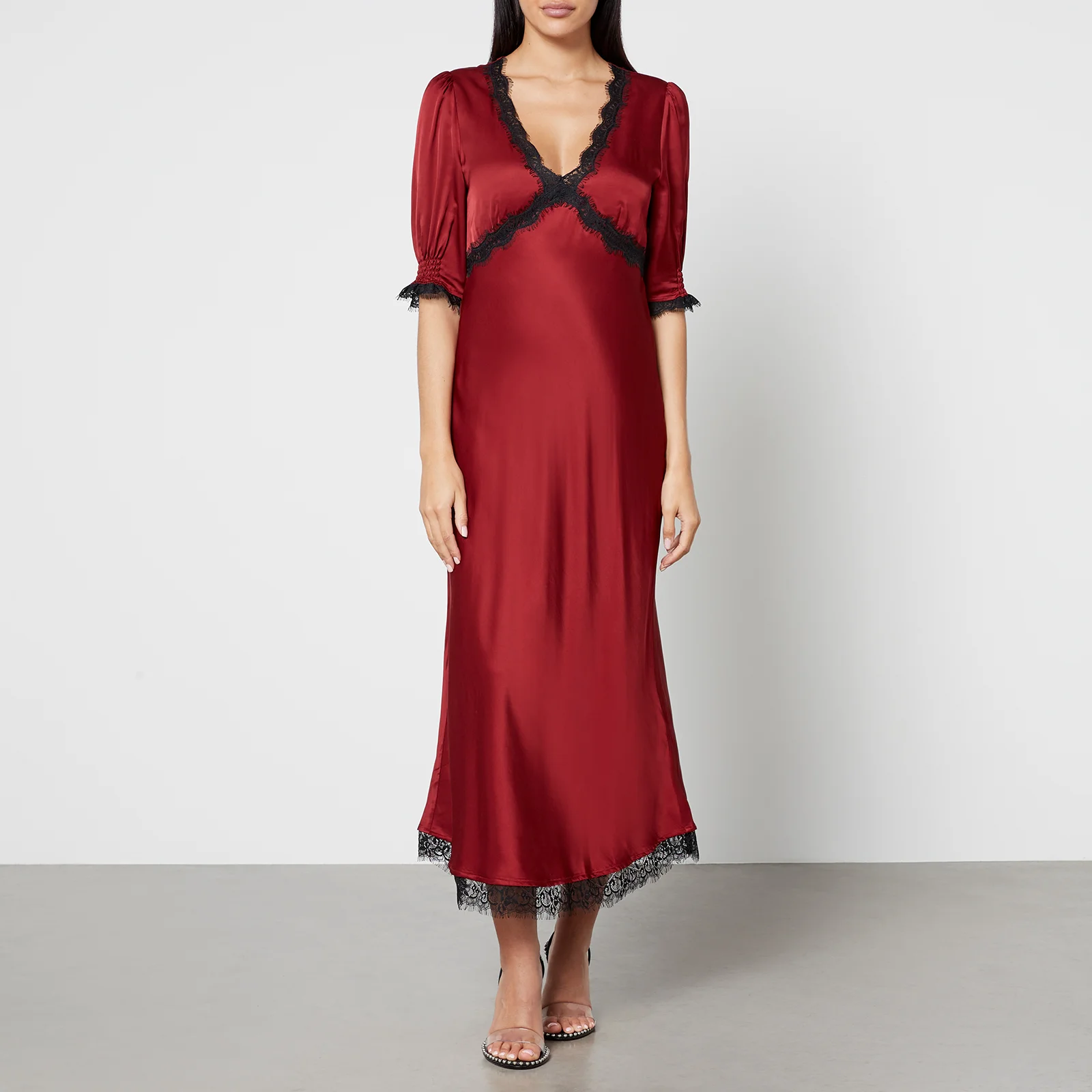 Rixo Gabrielle Satin Maxi Dress - UK 6 Image 1