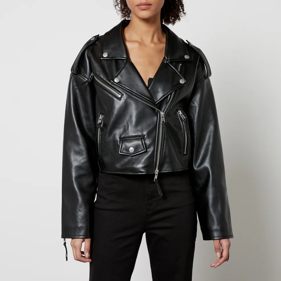Good American Crop Moto Cropped Faux Leather Jacket Image 1