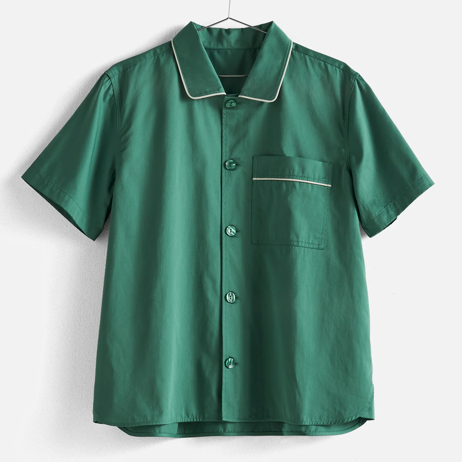 HAY Outline Pyjama Short Sleeve Shirt Emerald Green - Medium/Large Image 1