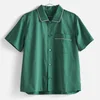 HAY Outline Pyjama Short Sleeve Shirt Emerald Green - Image 1