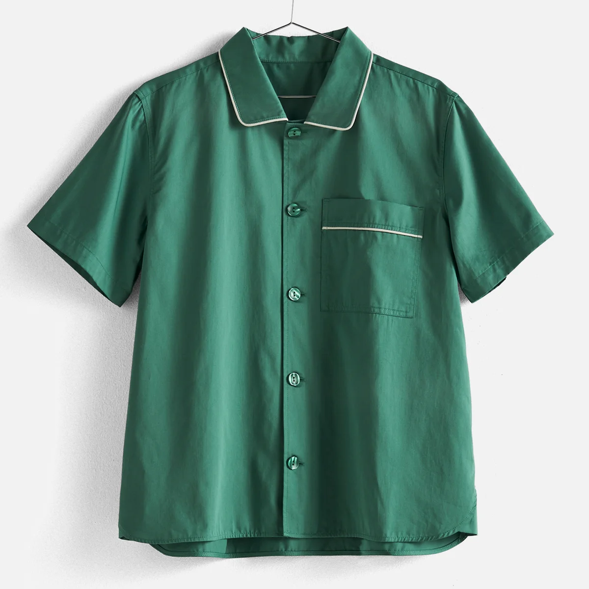 HAY Outline Pyjama Short Sleeve Shirt Emerald Green Image 1