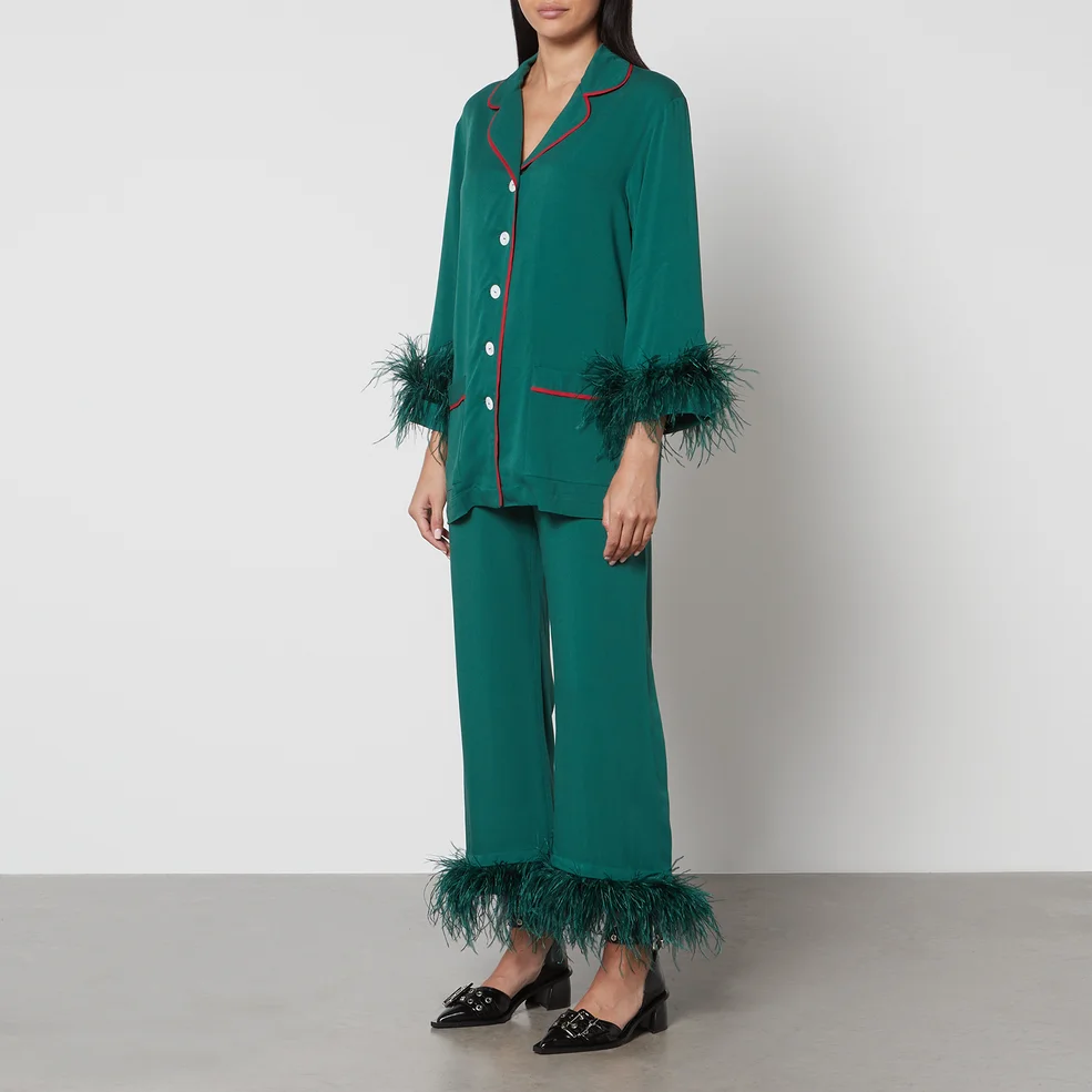 Sleeper Feather-Trimmed Woven Party Pyjama Set Image 1