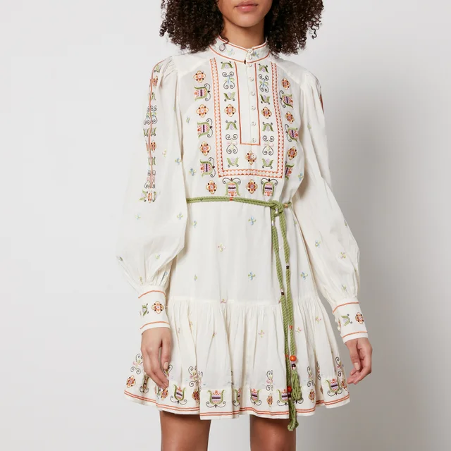 Alemais Lovella Embroidered Cotton Mini Dress
