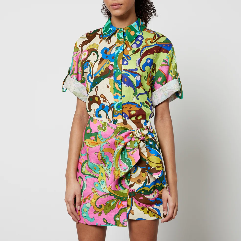 Alemais Yvette Floral-Print Linen Shirt Image 1