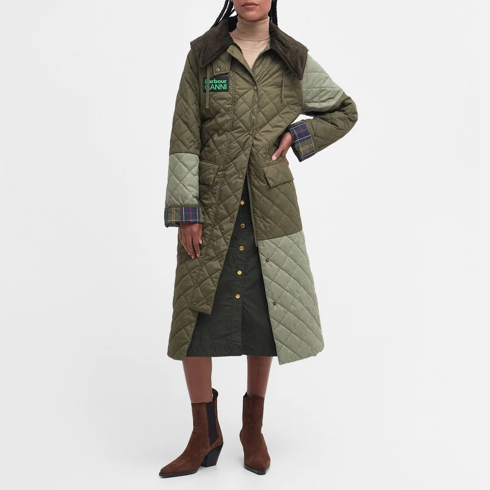 Barbour x GANNI Burghley Quilted Shell Coat - UK 6 Image 1
