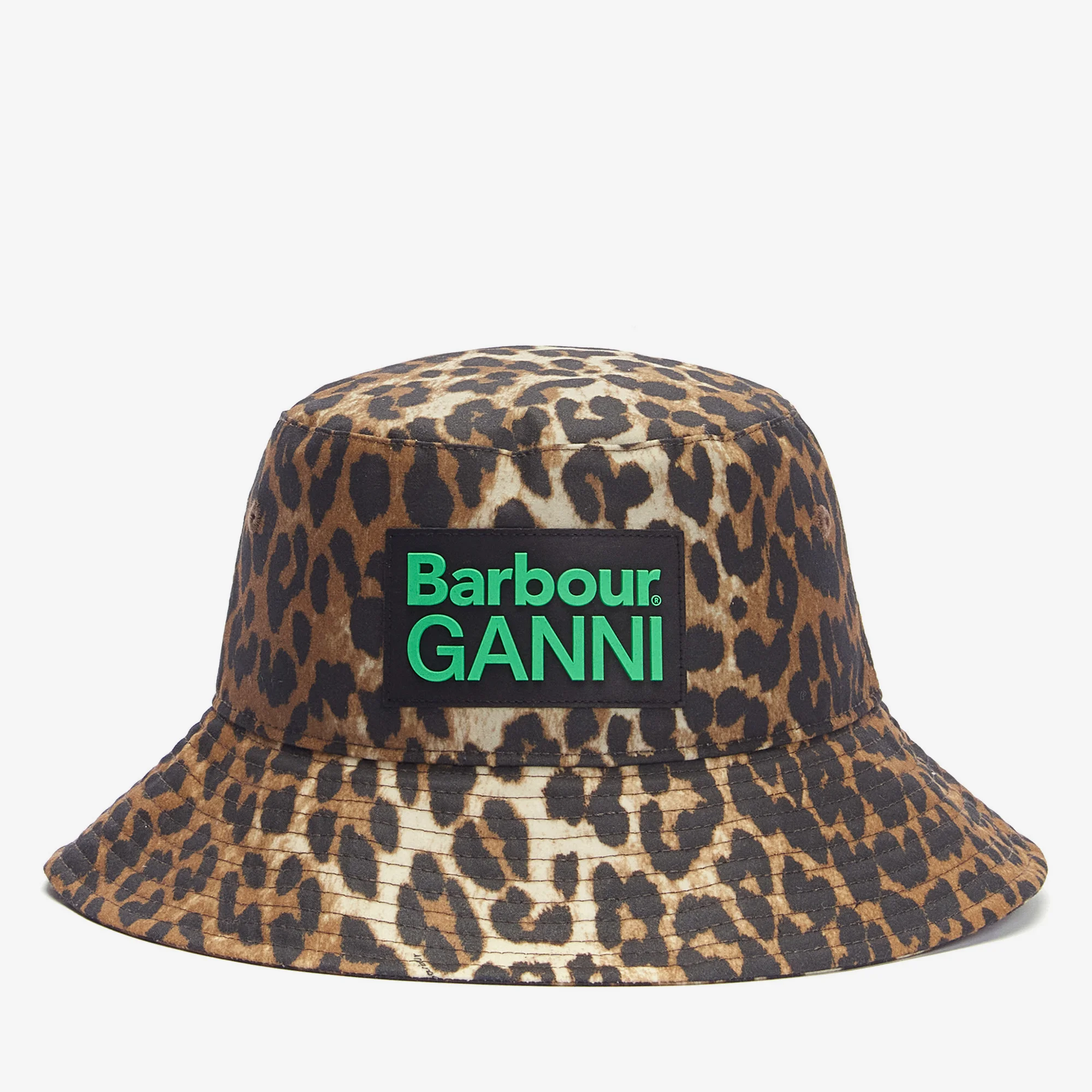 Barbour x GANNI Leopard-Print Waxed-Cotton Hat Image 1