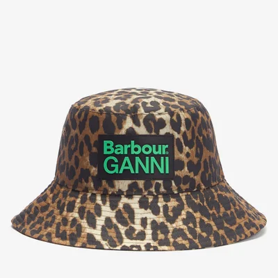 Barbour x GANNI Leopard-Print Waxed-Cotton Hat