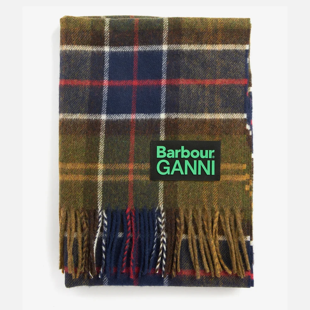 Barbour x GANNI Tartan Wool Scarf Image 1