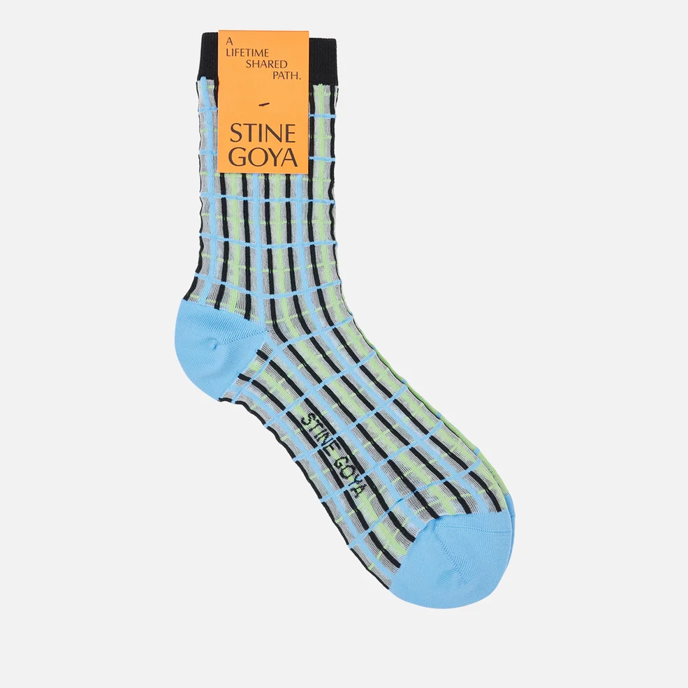 Stine Goya Iggy Checkered Jacquard-Knit Socks Image 1