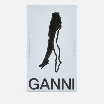 Ganni Butterfly Logo-Jacquard Tights - S