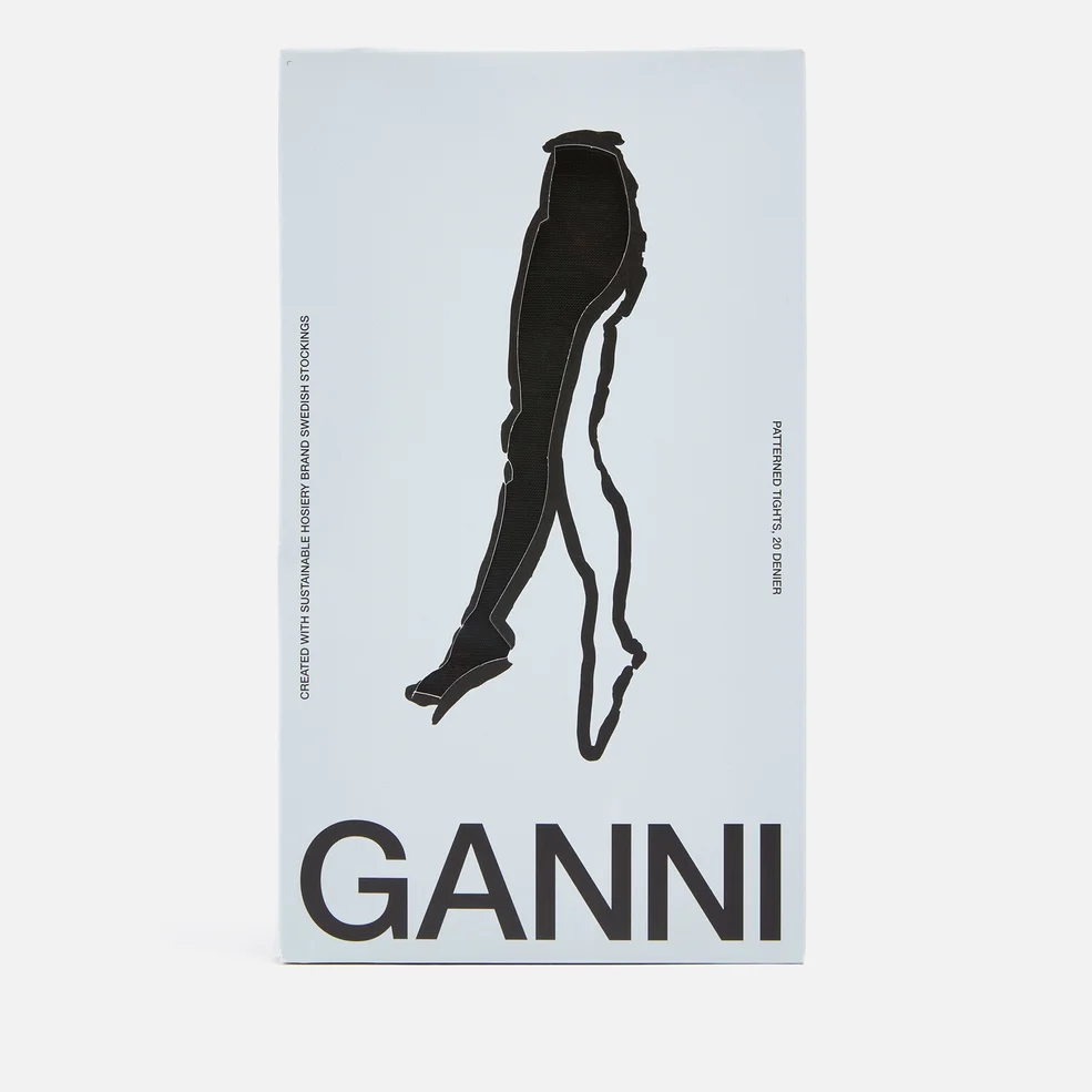 Ganni Butterfly Logo-Jacquard Tights - S Image 1