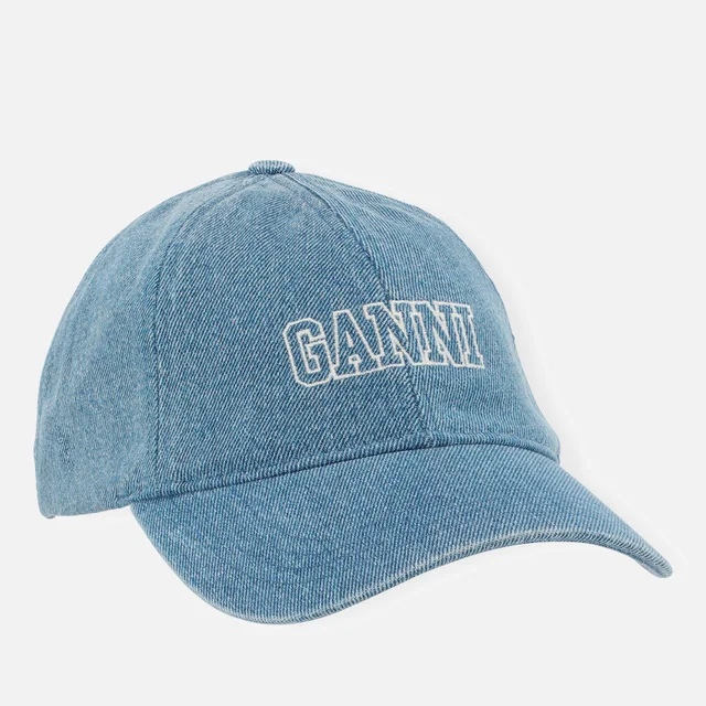 Ganni Logo-Embroidered Stitch Denim Cap