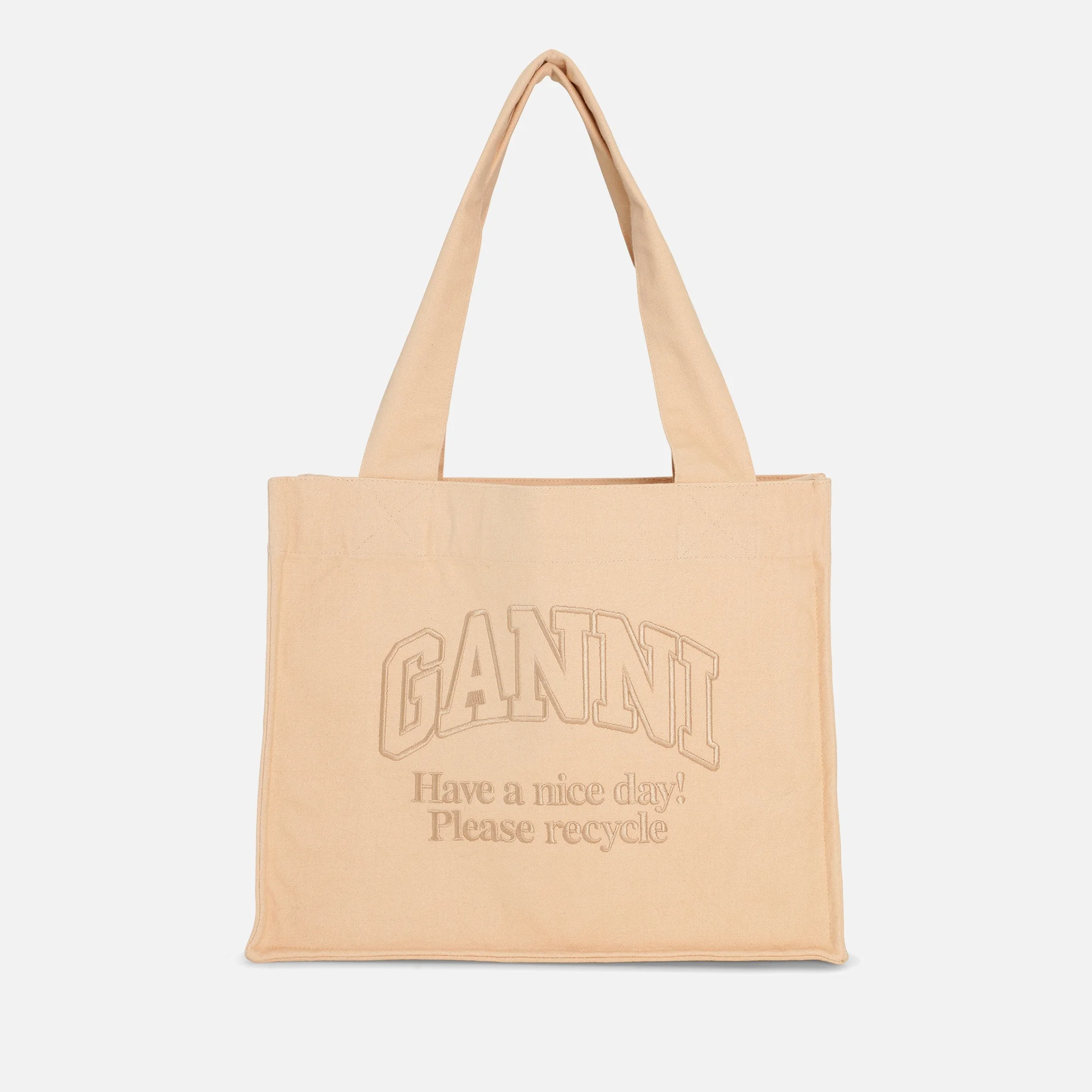 Ganni Large Easy Recycled Canvas Tote Bag Image 1