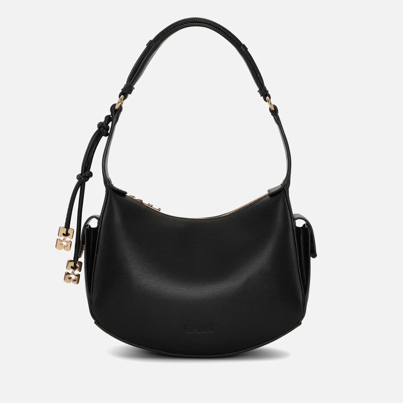 Ganni Swing Recycled Leather and Faux Leather Shoulder Bag Image 1