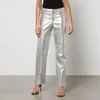 Jakke Cindy Metallic Faux Leather Straight-Leg Trousers - XS - Image 1
