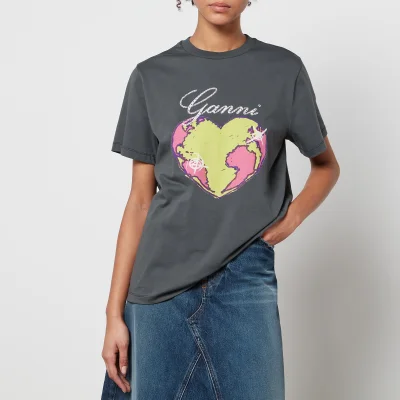 Ganni Heart Organic Cotton-Jersey T-Shirt - XXS