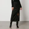 Ganni Ruched Crepe Midi Skirt - Image 1