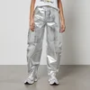 Ganni Stary Metallic Organic Faux Leather Tapered Jeans - Image 1