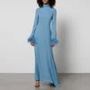 De La Vali Cosmopolitan Feather-Trimmed Chiffon Maxi Dress - Image 1