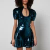 De La Vali Puff Sleeve Sequined Mini Dress - UK 6 - Image 1