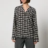 Anine Bing Aiden Houndstooth Crepe de Chine Shirt - XS - Image 1