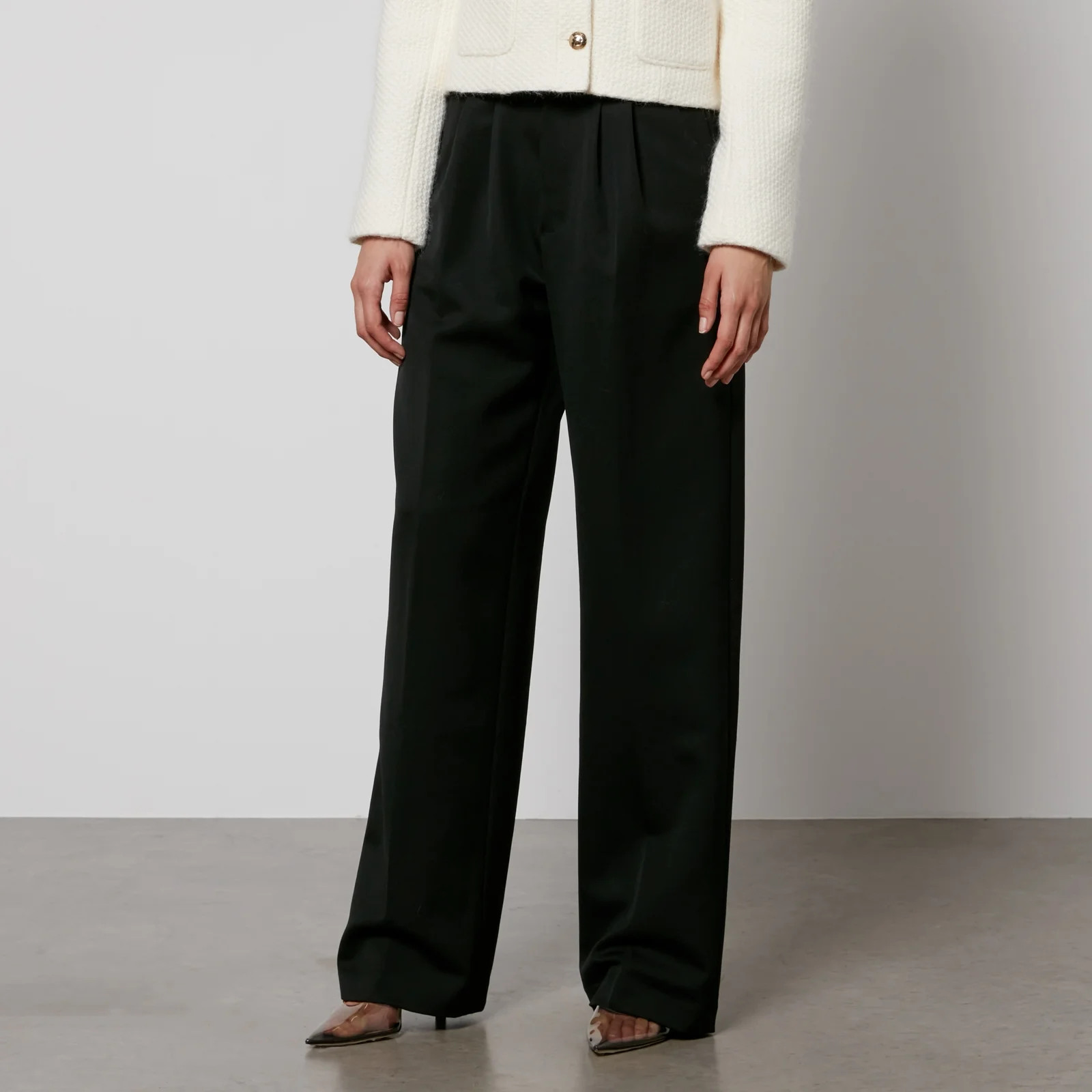 Anine Bing Carrie Twill Wide-Leg Trousers Image 1