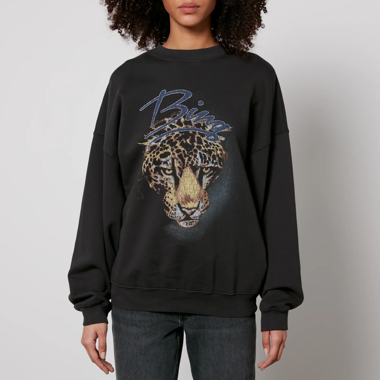 Anine Bing Harvey Leopard-Print Cotton Sweatshirt Image 1