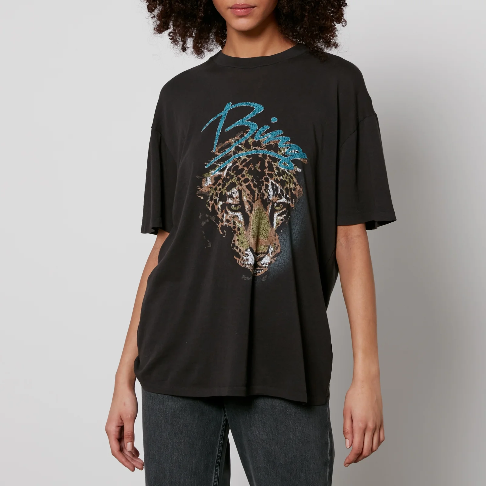 Anine Bing Walker Leopard-Print Cotton-Jersey T-Shirt Image 1