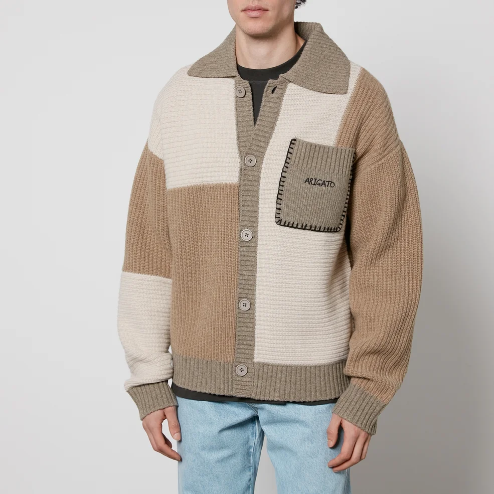 Axel Arigato Franco Patchwork Wool-Blend Cardigan Image 1