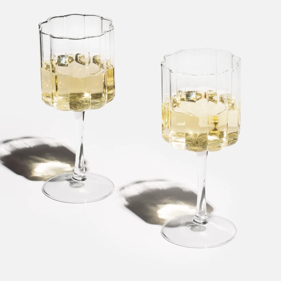 Fazeek Wave Wine Glass - Set of 2 Clear Image 1