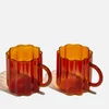 Fazeek Wave Mug - Set of 2 Amber - Image 1