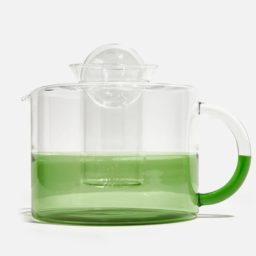 Fazeek Two Tone Teapot Clear + Green Image 1
