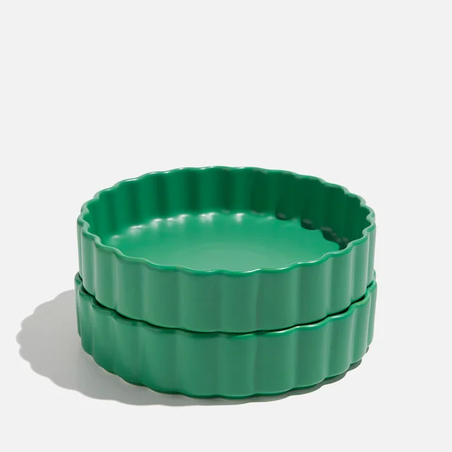 Fazeek Ceramic Bowl - Set of 2 Forest Green