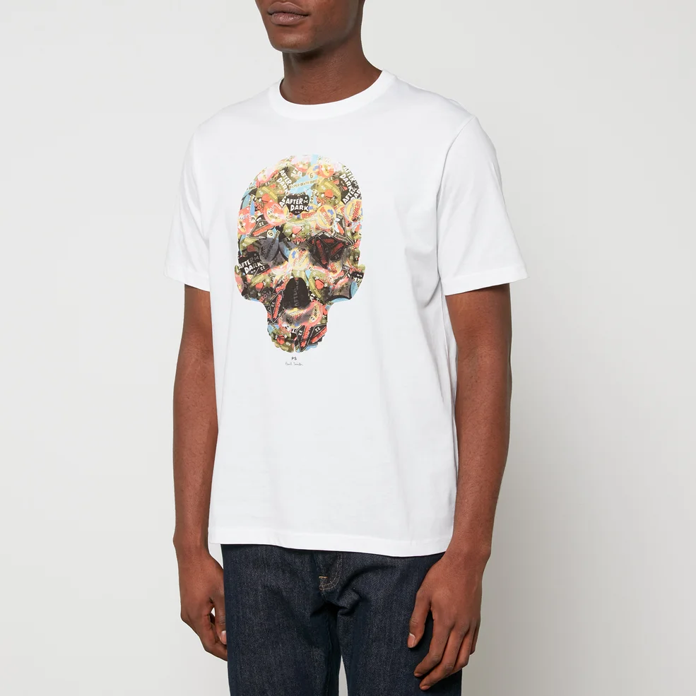 PS Paul Smith Skull Printed Organic Cotton-Jersey T-Shirt Image 1