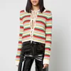 Kitri Evie Striped Crocheted Cotton-Blend Top - Image 1