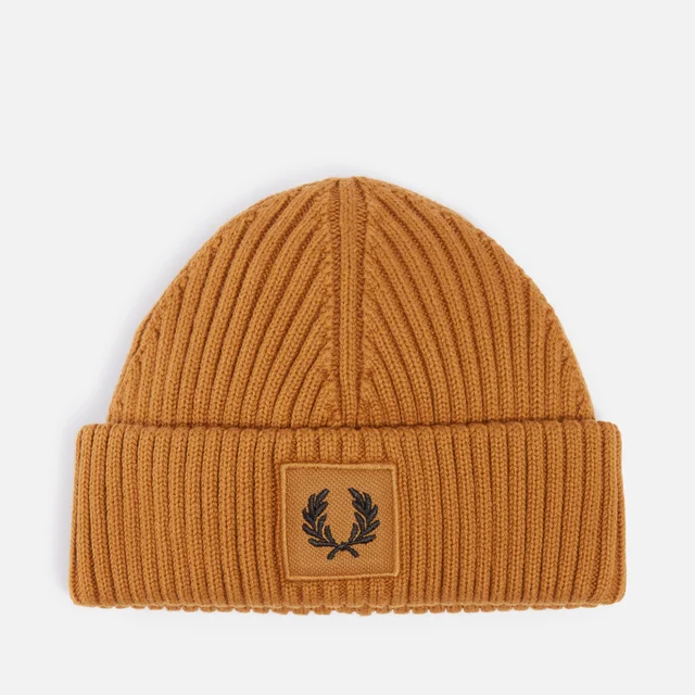 Fred Perry Logo Ribbed Cotton Beanie