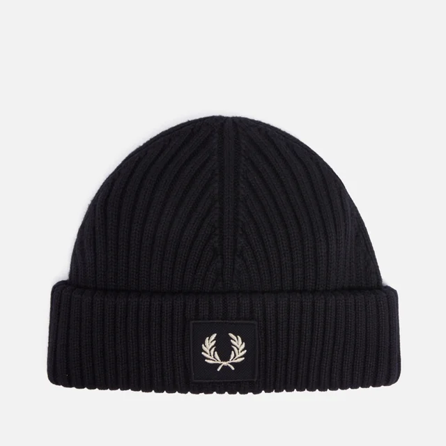Fred Perry Logo-Appliquéd Ribbed-Knit Cotton Beanie