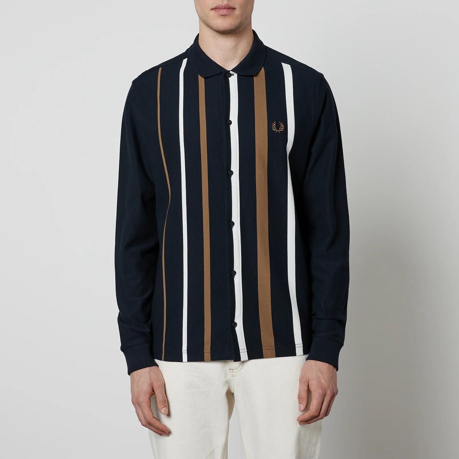 Fred Perry Striped Cotton Shirt - L Image 1