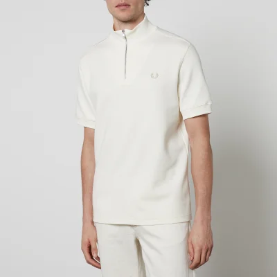 Fred Perry Quarter Zip Cotton-Blend Polo Shirt - S