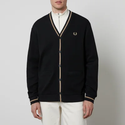 Fred Perry Contrast-Tipped Cotton-Piqué Cardigan - M