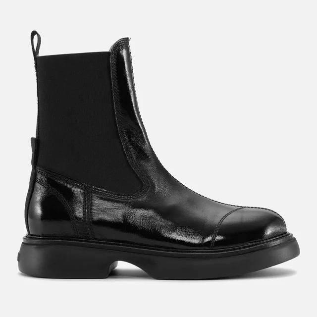 Ganni Women's Everyday Mid Patent Leather Chelsea Boots