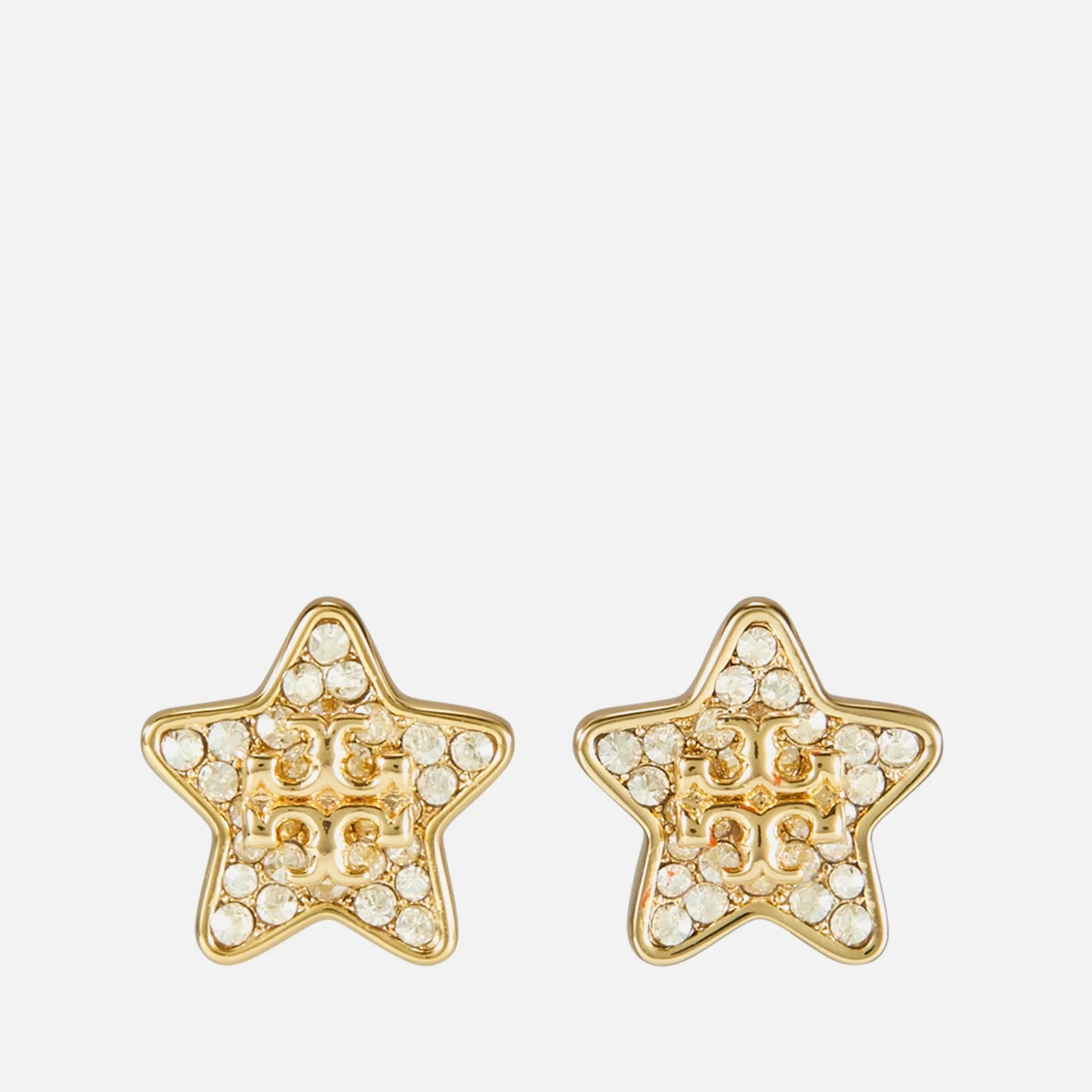 Tory Burch Kira Pave Star Gold-Plated Stud Earrings Image 1